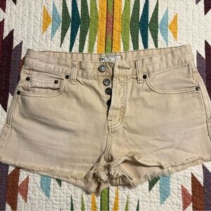 Free People Women's Tan Denim Shorts
